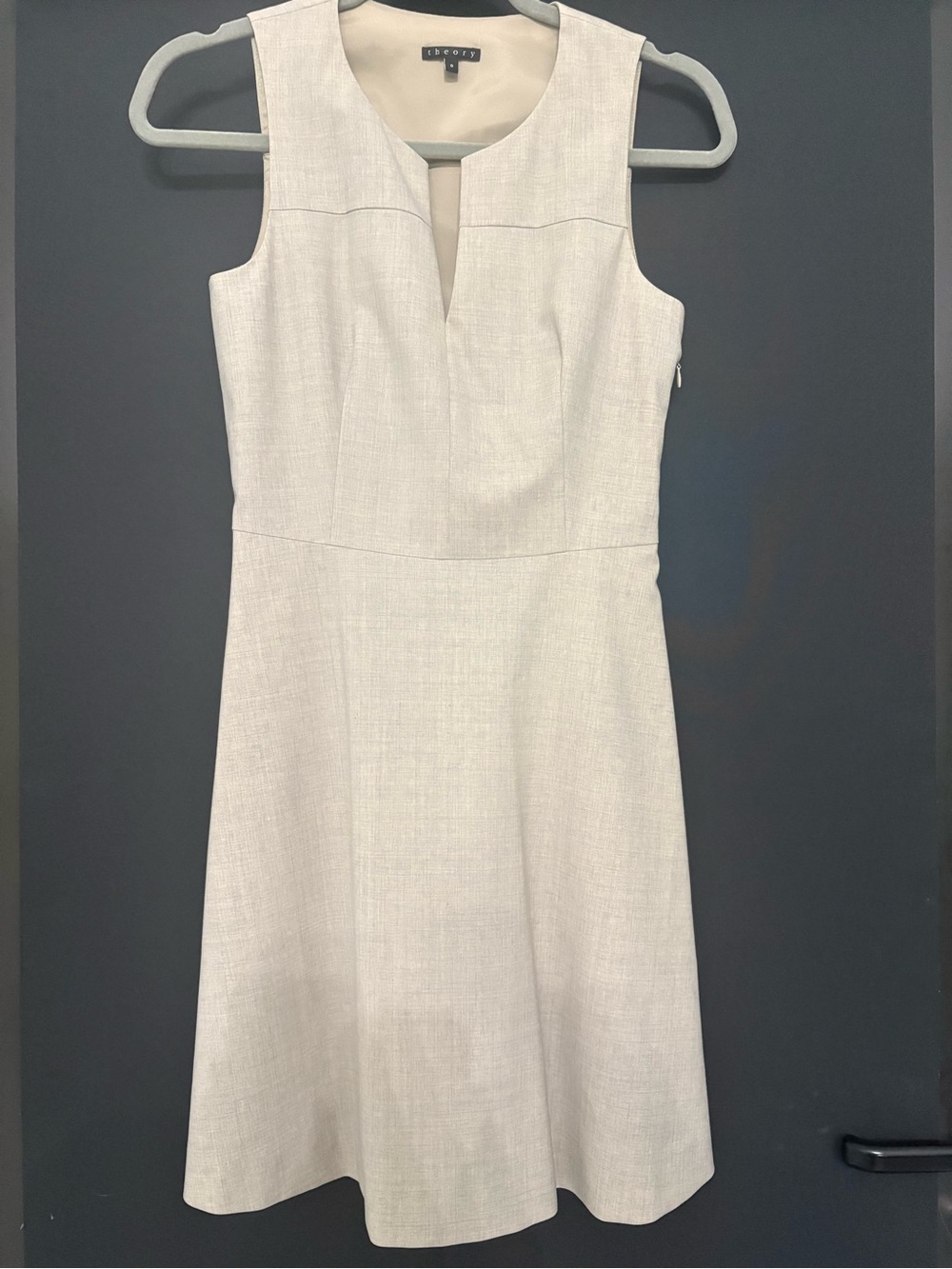 Theory Sleeveless Sheath Dress with V-Notch